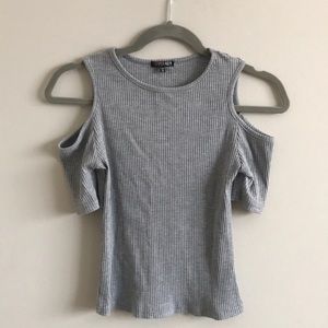 Gray cutout top